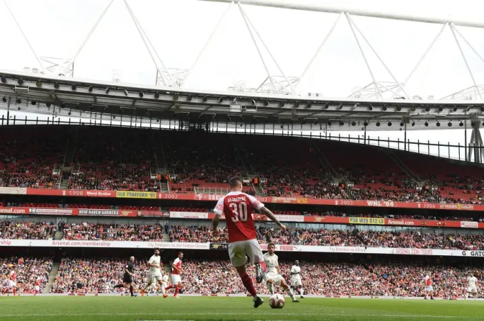 Framed Print : Jeremie Aliadiere in Action: Arsenal Legends vs Real Madrid Legends (2018-19)