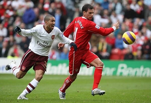 Jeremie Aliadiere (Middlesbrough) and Gael Clichy (Arsenal)