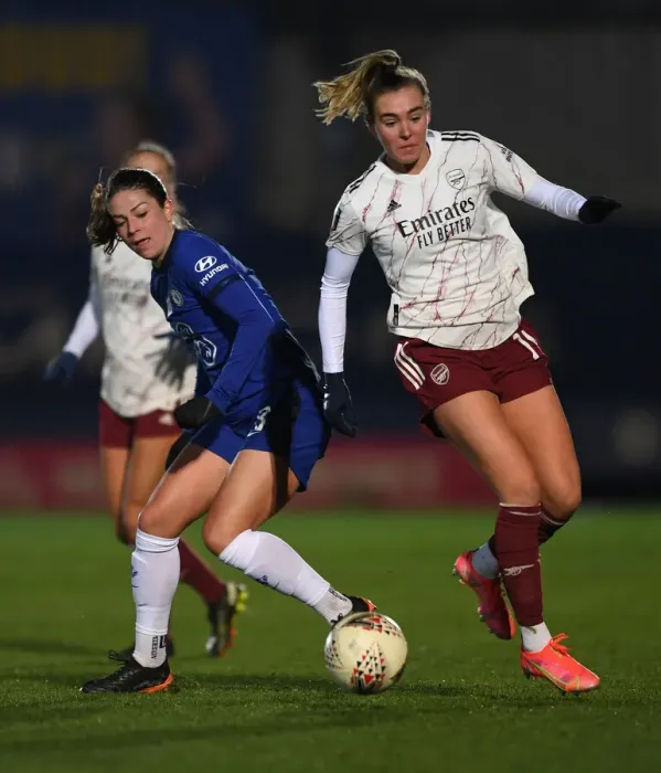 Framed Print : Jill Roord vs. Melanie Leupold: Intense Battle in Chelsea Women vs. Arsenal Women FA WSL Match Framed Print : Jill Roord vs. Melanie Leupold: Intense Battle in Chelsea Women vs. Arsenal Women FA WSL Match
