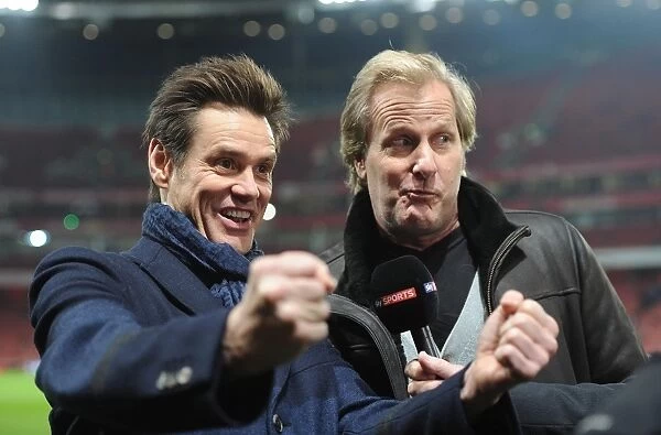 Jim Carrey and Jeff Daniels Reunite at Arsenal vs Manchester United, 2014-15 Premier League
