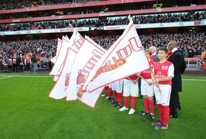 Framed Print : Jnr Gunners Pre-Match Activities: Arsenal vs. Everton (2011-12), Emirates Stadium, London