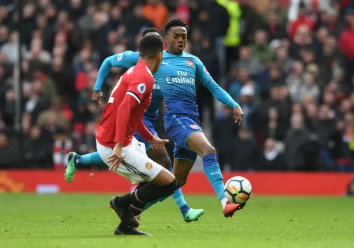 Framed Print : Joe Willock: Arsenal Star Shines at Old Trafford Against Manchester United (2017-18)