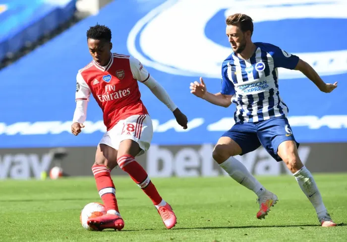 Framed Print : Joe Willock Clashes with Dale Stephens: Brighton & Hove Albion vs. Arsenal FC, Premier League 2019-2020 Framed Print : Joe Willock Clashes with Dale Stephens: Brighton & Hove Albion vs. Arsenal FC, Premier League 2019-2020