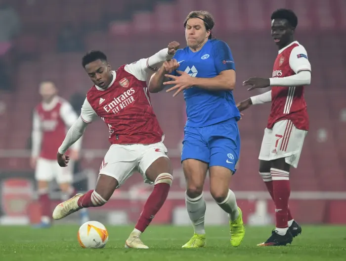 Framed Print : Joe Willock Scores Arsenal's Fourth Goal Against Molde FK in Europa League Match Framed Print : Joe Willock Scores Arsenal's Fourth Goal Against Molde FK in Europa League Match