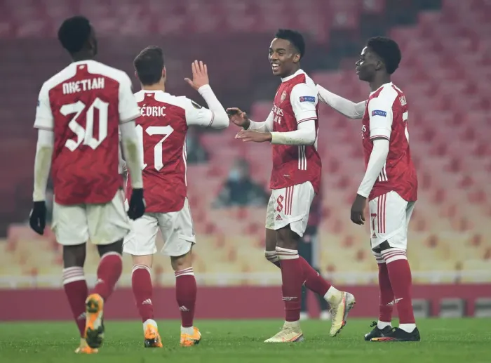 Framed Print : Joe Willock Scores Fourth Goal: Arsenal's Europa League Victory over Molde FK Framed Print : Joe Willock Scores Fourth Goal: Arsenal's Europa League Victory over Molde FK