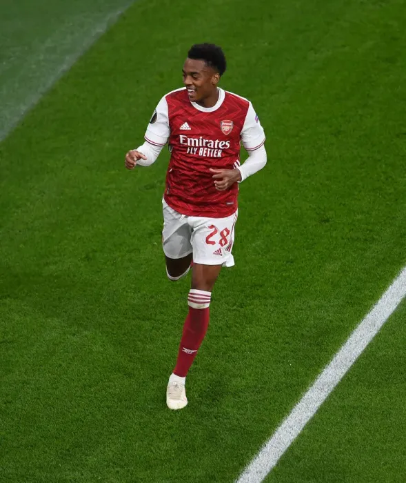 Framed Print : Joe Willock Scores Empty Netter: Arsenal's Second Goal in COVID-19 Emirates Stadium - UEFA Europa League 2020-21