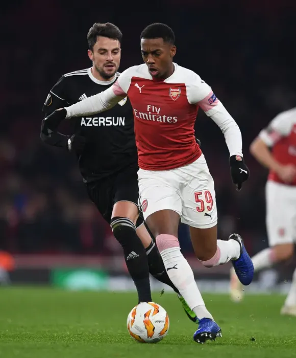Framed Print : Joe Willock vs. Michel: A Europa League Showdown Framed Print : Joe Willock vs. Michel: A Europa League Showdown