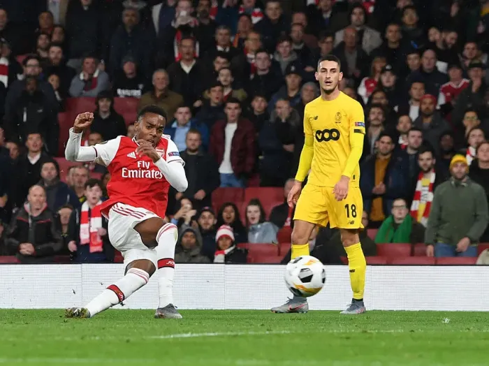 Framed Print : Joe Willock's Hat-Trick: Arsenal's Europa League Victory over Standard Liege