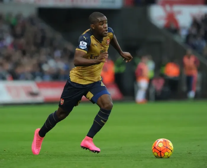 Framed Print : Joel Campbell in Action: Arsenal vs Swansea City (2015-16) Framed Print : Joel Campbell in Action: Arsenal vs Swansea City (2015-16)