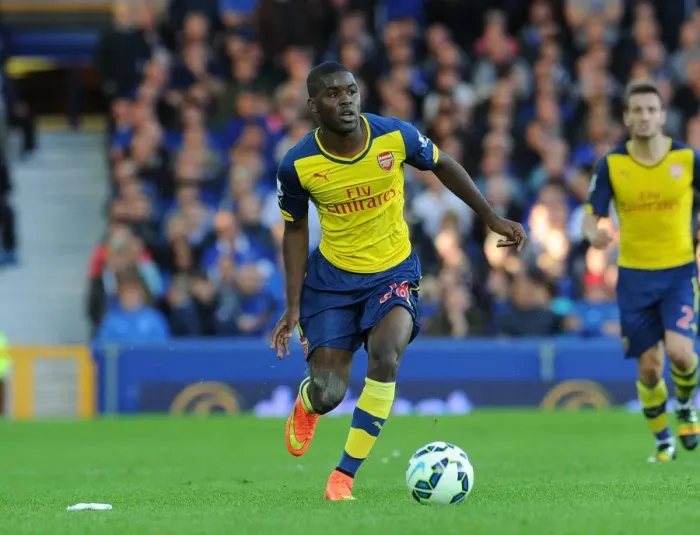 Framed Print : Joel Campbell in Action: Everton vs Arsenal, Premier League 2014 / 15 Framed Print : Joel Campbell in Action: Everton vs Arsenal, Premier League 2014 / 15