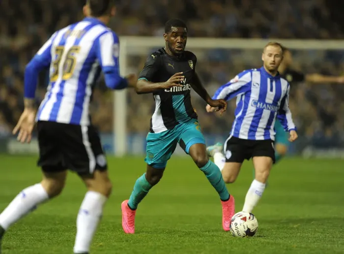 Framed Print : Joel Campbell Faces Sheffield Wednesday in Capital One Cup Showdown