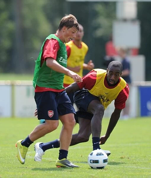 Johan Djourou and Andrey Arshavin (Arsenal). Arsenal Training Camp, Bad Waltersdorf