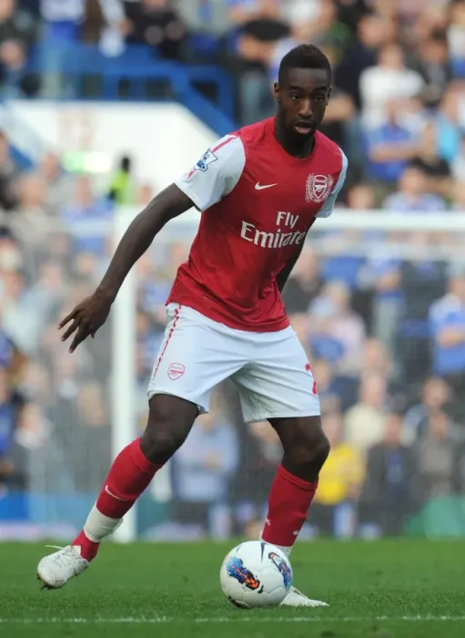 Framed Print : Johan Djourou (Arsenal). Chelsea 3: 5 Arsenal. Barclays Premier League. Stamford Bridge, 29  /  10  /  11