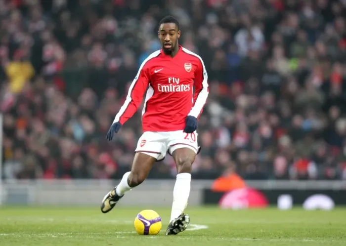 Framed Print : Johan Djourou Celebrates Arsenal's 1-0 Victory Over Bolton Wanderers, Barclays Premier League, Emirates Stadium (10 / 1 / 09)