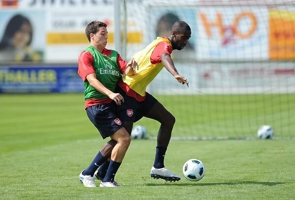 Johan Djourou and Samir Nasri (Arsenal). Arsenal Training Camp, Bad Waltersdorf