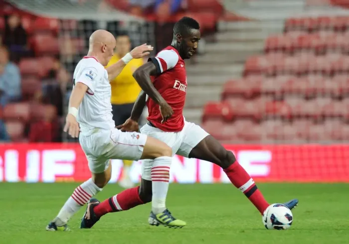 Framed Print : Johan Djourou vs. Richard Chaplow: Clash in the Markus Liebherr Memorial Cup Pre-Season Match