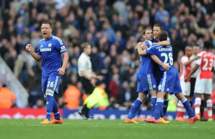 Framed Print : John Terry's Triumphant Celebration: Chelsea's Victory over Arsenal in the Premier League 2014 / 15 Framed Print : John Terry's Triumphant Celebration: Chelsea's Victory over Arsenal in the Premier League 2014 / 15