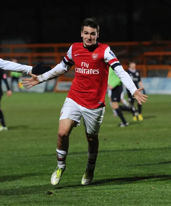 Framed Print : Jon Toral Scores Arsenal's Third Goal Against Athletico Bilbao U19 in NextGen Series