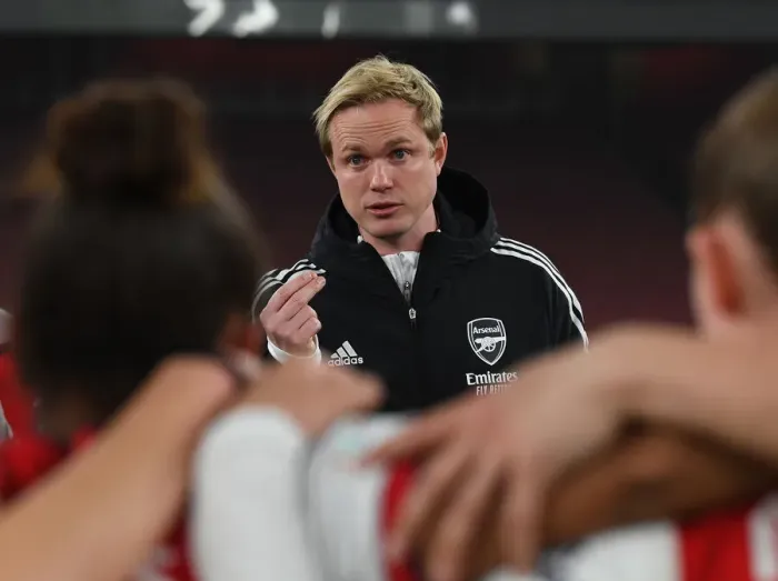 Framed Print : Jonas Eidevall and Arsenal Women Battle VfL Wolfsburg in UEFA Champions League Quarterfinal