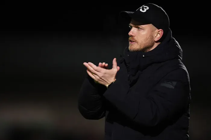 Framed Print : Jonas Eidevall's Reaction: Arsenal Women vs. Bristol City Women in Conti Cup Clash