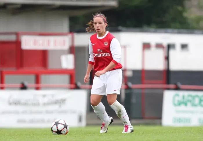 Framed Print : Jordan Nobbs (Arsenal). Arsenal Ladies 9: 0 ZFK Masinac. UEFA Womens Champions League