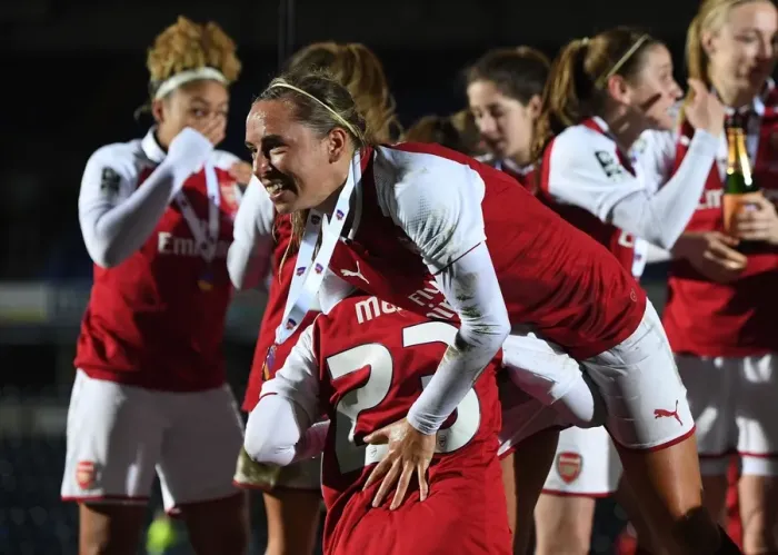 Framed Print : Jordan Nobbs Celebrates Arsenal Women's Continental Cup Victory over Manchester City Ladies