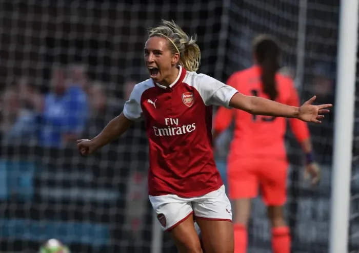 Framed Print : Jordan Nobbs Scores First Goal for Arsenal Ladies in Pre-Season Friendly Against Everton Ladies