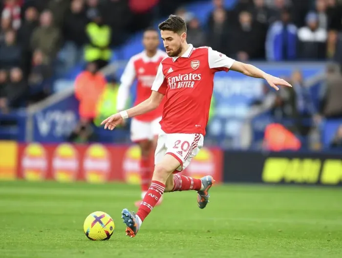 Framed Print : Jorginho in Action: Leicester City vs. Arsenal FC, Premier League 2022-23