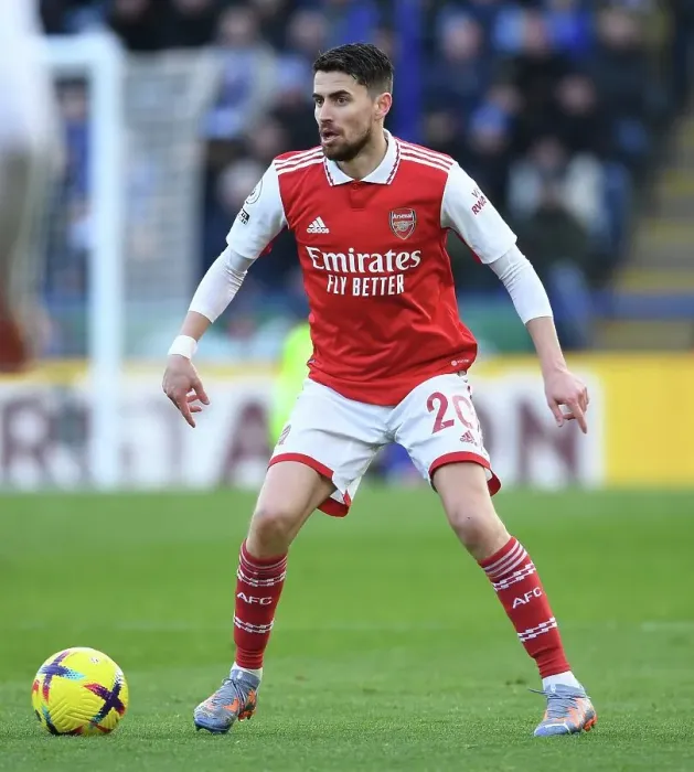 Framed Print : Jorginho in Action: Premier League Battle - Leicester City vs. Arsenal (2022-23) Framed Print : Jorginho in Action: Premier League Battle - Leicester City vs. Arsenal (2022-23)