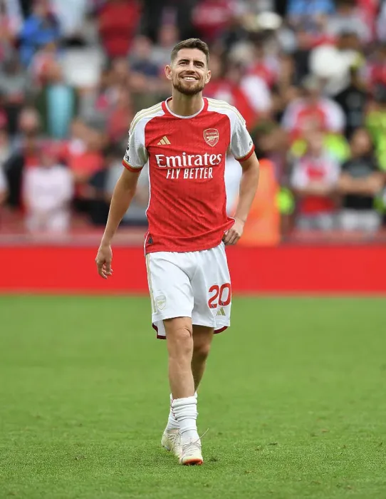Framed Print : Jorginho's Premier League Triumph: Arsenal's Opening Victory over Nottingham Forest (2023-24)