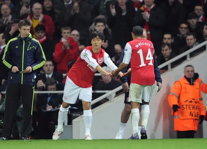 Framed Print : Ju Young Park comes on as a sub from Theo Walcott (Arsenal). Arsenal 3: 0 AC Milan Framed Print : Ju Young Park comes on as a sub from Theo Walcott (Arsenal). Arsenal 3: 0 AC Milan