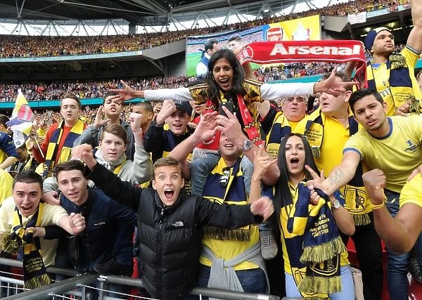 Jubilant Arsenal Fans Celebrate FA Cup Victory: Arsenal 4-0 Aston Villa, Wembley Stadium (FA Cup Final 2015)