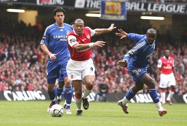 Julio Baptista (Arsenal) Lassana Diarra and Michael Ballack (Chelsea)