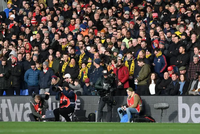Framed Print : Junior Gunner Fans at Crystal Palace vs Arsenal Premier League Match, London 2020