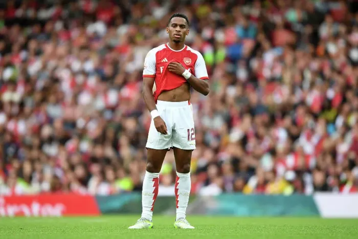 Framed Print : Jurrien Timber's Reaction: Arsenal's Defender Amidst Emirates Cup 2023 Tussle Against AS Monaco
