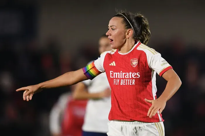 Framed Print : Katie McCabe Leads Arsenal Women's Team Instructions Against Tottenham Hotspur in FA WSL Cup Clash