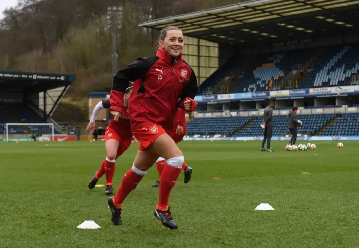 Framed Print : Katie McCabe Preparing for Arsenal Women's WSL Match against Reading FC
