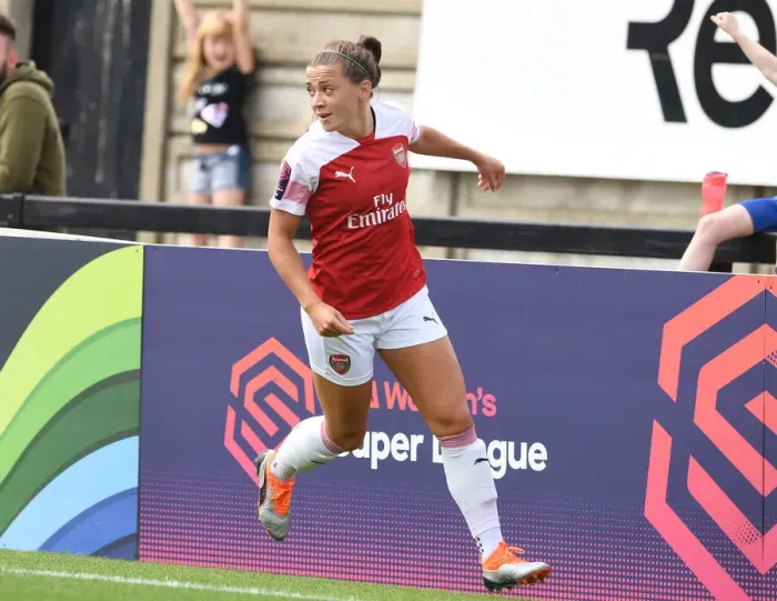 Framed Print : Katie McCabe Scores First Goal for Arsenal Women Against West Ham United