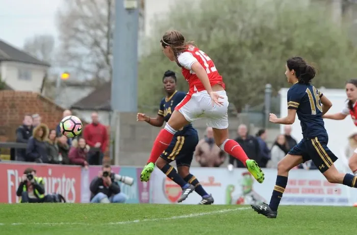Framed Print : Katie McCabe Scores Nineth Goal: Arsenal Ladies Dominate Tottenham Hotspur Ladies in FA Cup 2017
