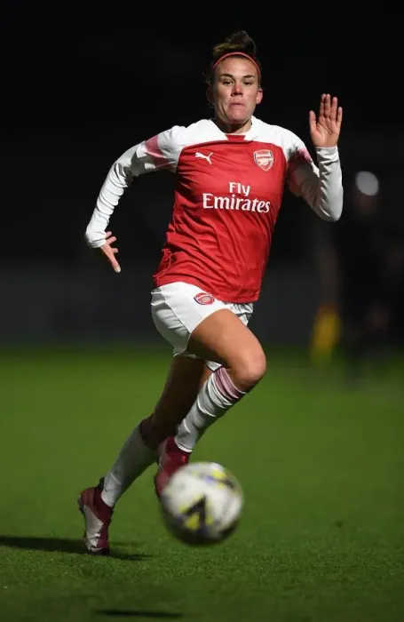 Framed Print : Katrine Veje's Standout Performance: Arsenal Women Dominate Birmingham City Women in FA WSL Continental Tyres Cup