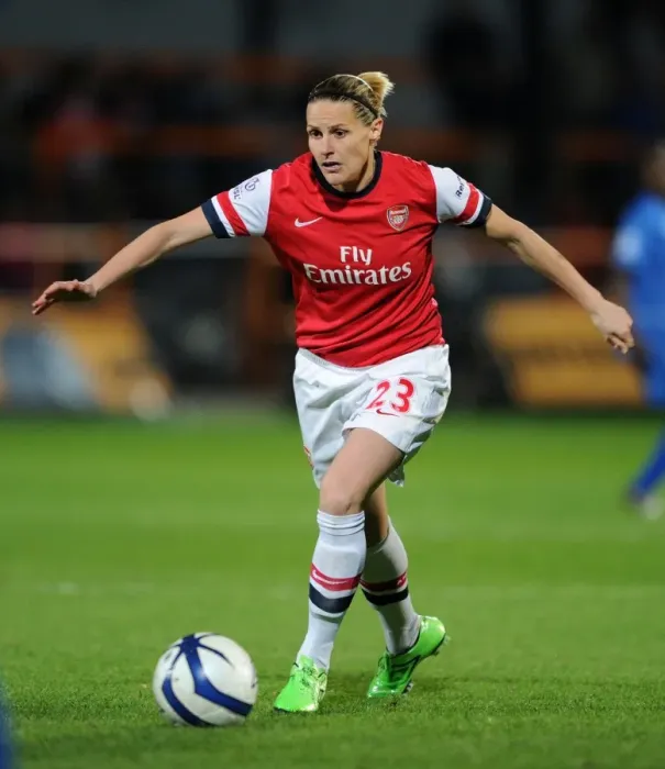 Framed Print : Kelly Smith in Action: Arsenal Ladies Claim WSL Continental Cup Victory over Birmingham City
