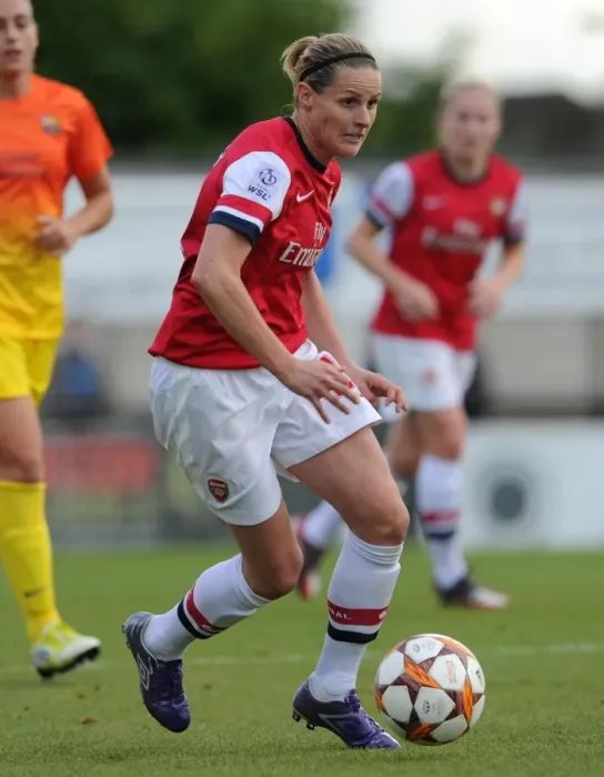 Framed Print : Kelly Smith in Action: Arsenal Ladies vs. Barcelona, UEFA Women's Champions League 2012-13