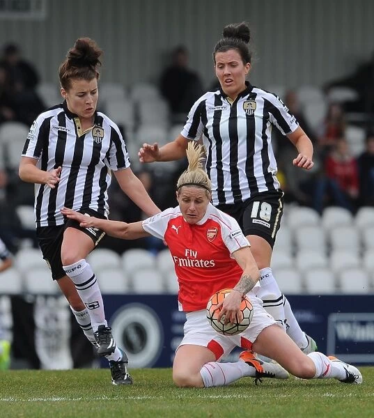 Kelly Smith (Arsenal Ladies) Angharad James and Leanne Crichton (Notts County)