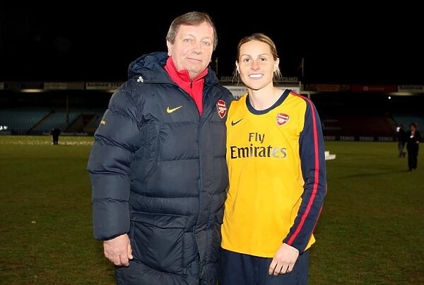 Kelly Smith (Arsenal) with Vic Akers the Arsenal Ladies Manager