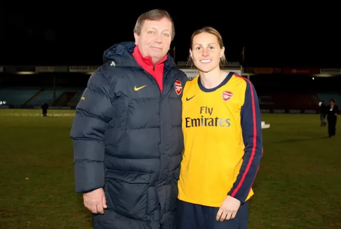Framed Print : Kelly Smith (Arsenal) with Vic Akers the Arsenal Ladies Manager Framed Print : Kelly Smith (Arsenal) with Vic Akers the Arsenal Ladies Manager