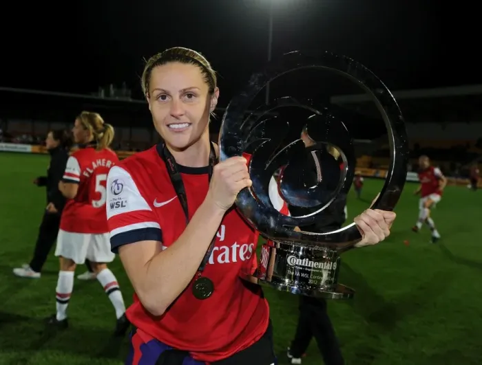 Framed Print : Kelly Smith Lifts FA WSL Continental Cup: Arsenal's Triumph over Birmingham City