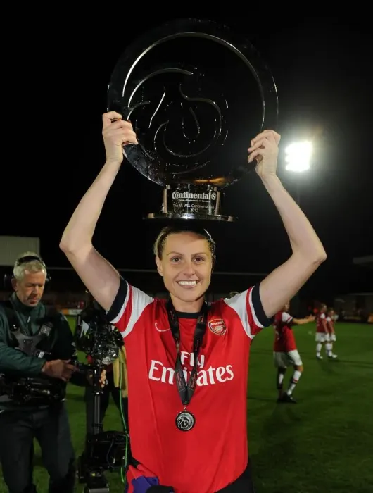 Framed Print : Kelly Smith Lifts the WSL Continental Cup: Arsenal's Historic Victory over Birmingham City