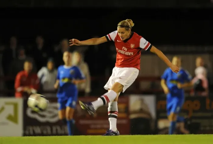 Framed Print : Kelly Smith Scores for Arsenal Ladies Against Bristol Academy in FA WSL Match