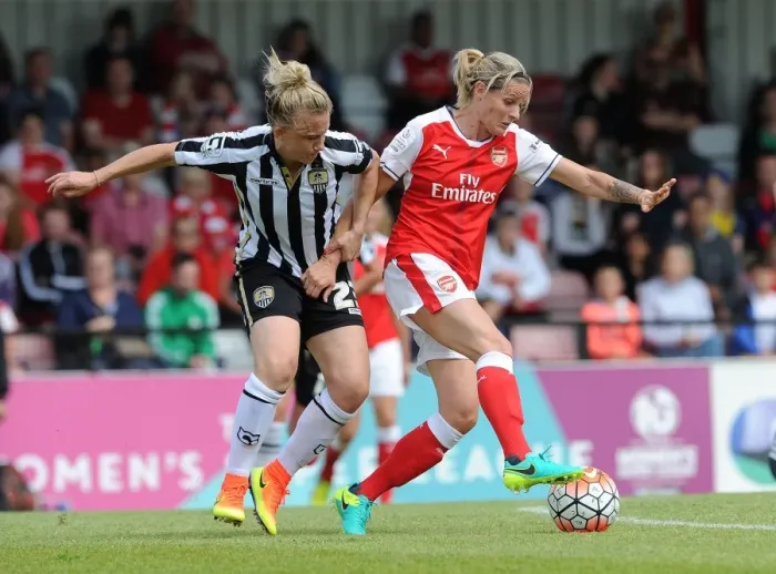 Framed Print : Kelly Smith Scores Duo for Arsenal Against Notts County in WSL Division One