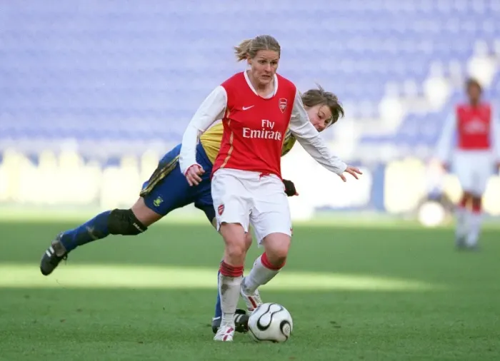 Framed Print : Kelly Smith's Brilliant Goal: Arsenal Ladies Advance to UEFA Women's Cup Semi-Finals vs. Brondby